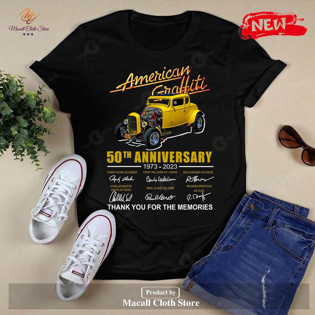 American Graffiti 50th Anniversary Signatures-Unisex T-Shirt American Graffiti 50th Anniversary Signatures-Unisex T-Shirt