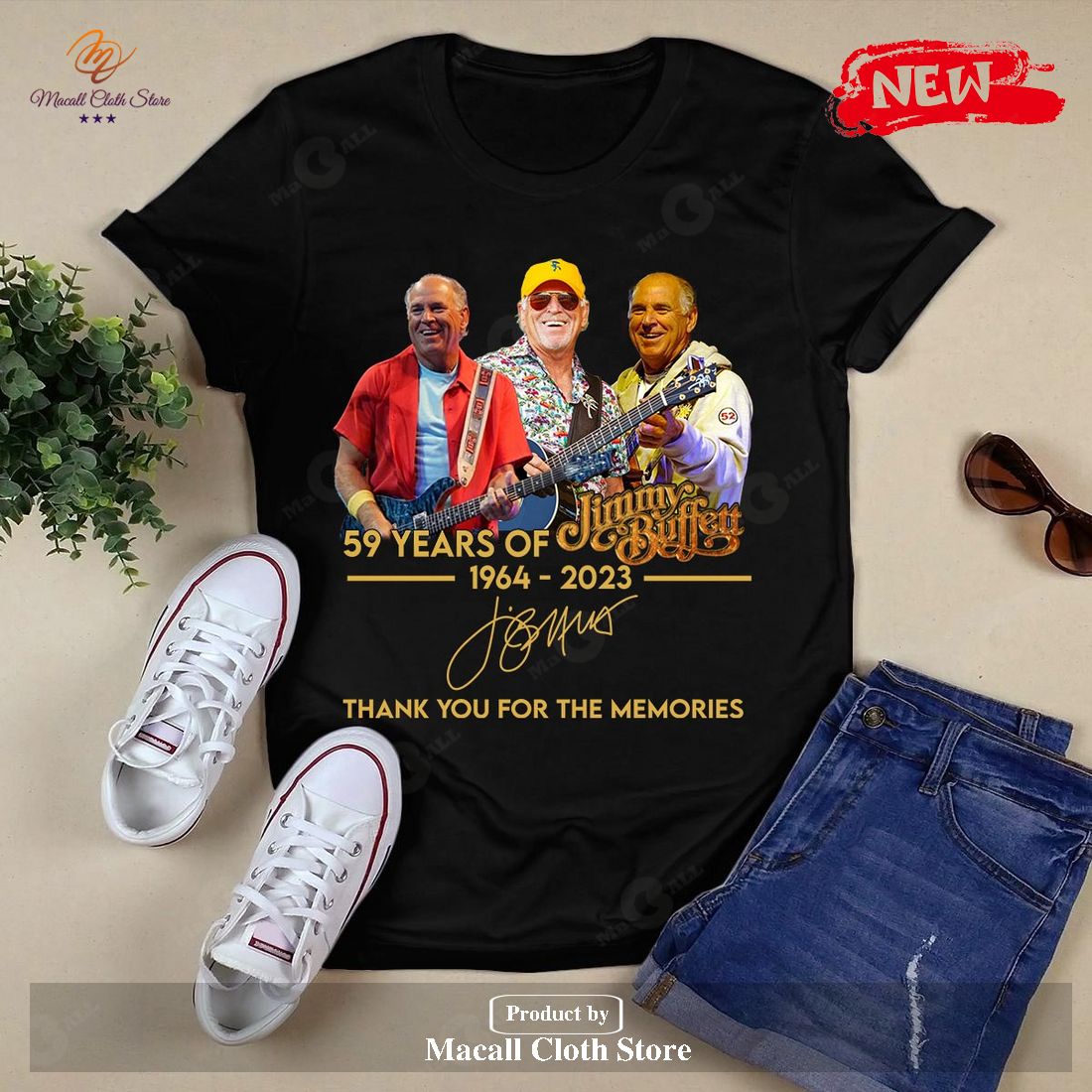 Jimmy Buffett 59 Years Thanks For The Memories-Unisex T-Shirt Jimmy Buffett 59 Years Thanks For The Memories-Unisex T-Shirt