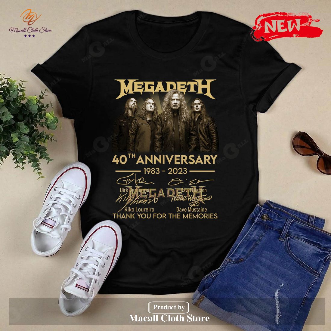 Megadeth 40th 1983-2023 Anniversary All Members Signatures Rock Band-Unisex T-Shirt Megadeth 40th 1983-2023 Anniversary All Members Signatures Rock Band-Unisex T-Shirt
