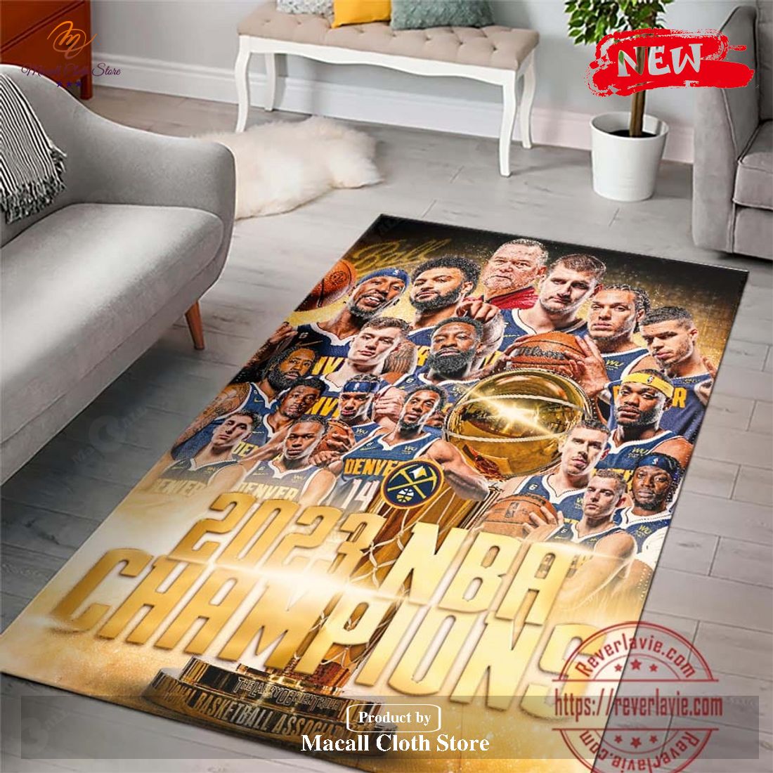 Luxury Denver Nuggets 2023 NBA Finals Champion Basketball Rug Luxury Denver Nuggets 2023 NBA Finals Champion Basketball Rug