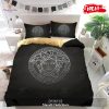 Best Versace 3 White Logos in Black Background Brand Bedding Set