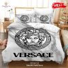 Best Versace Gold Logo In White Background Brand Bedding Set