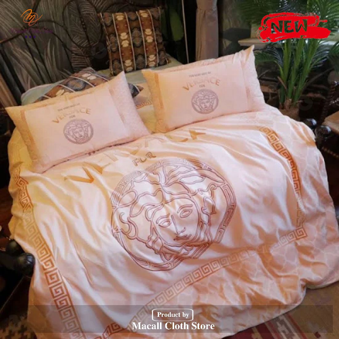 Versace Basic Baby Pink Brand Bedding Set Queen