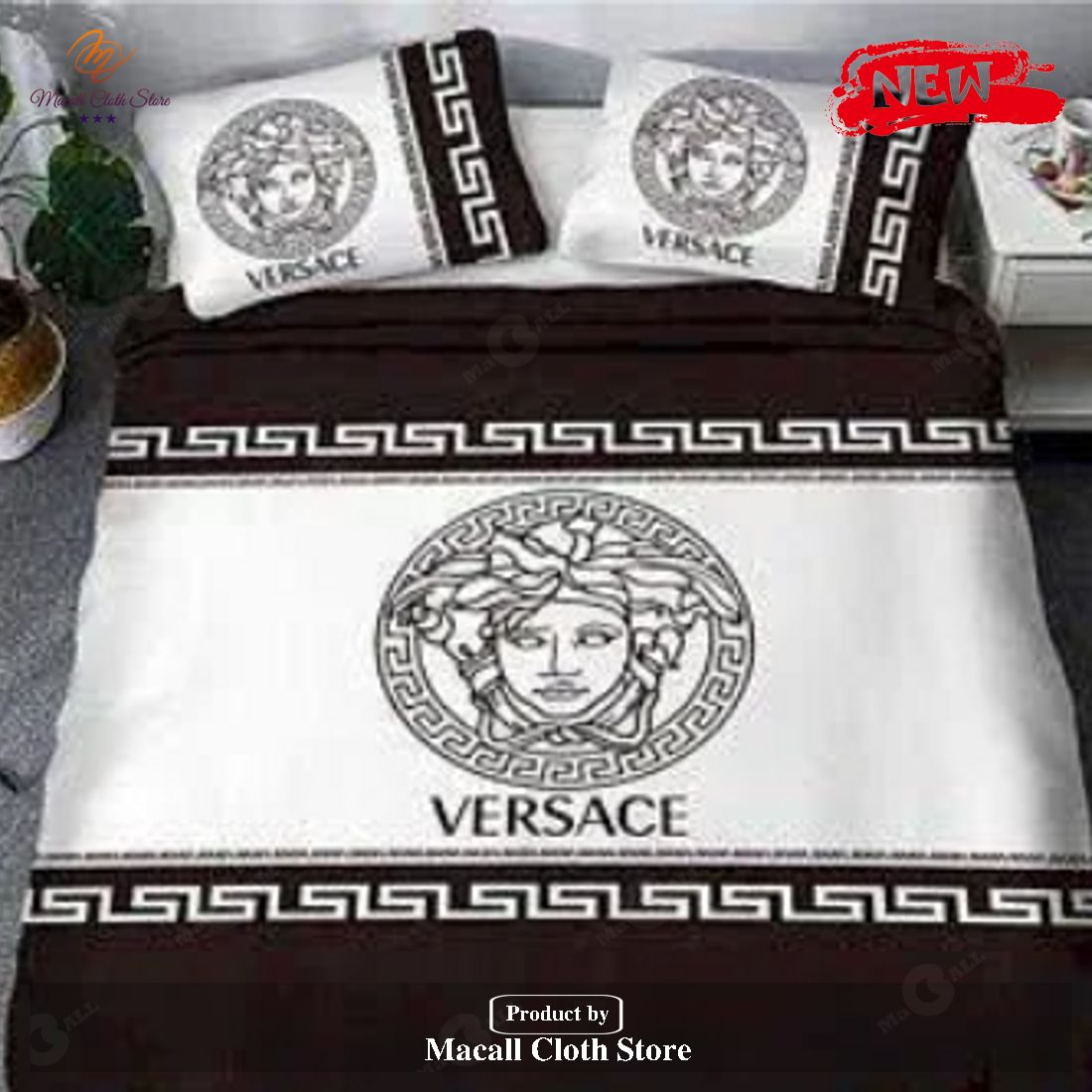 Versace Basic Black And White Most Comfortable Brand Bedding Set