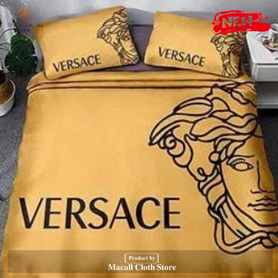 Versace Basic Yellow Most Comfortable Brand Bedding Set