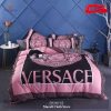 Versace Big Logo In White Background Brand Bedding Set King Size