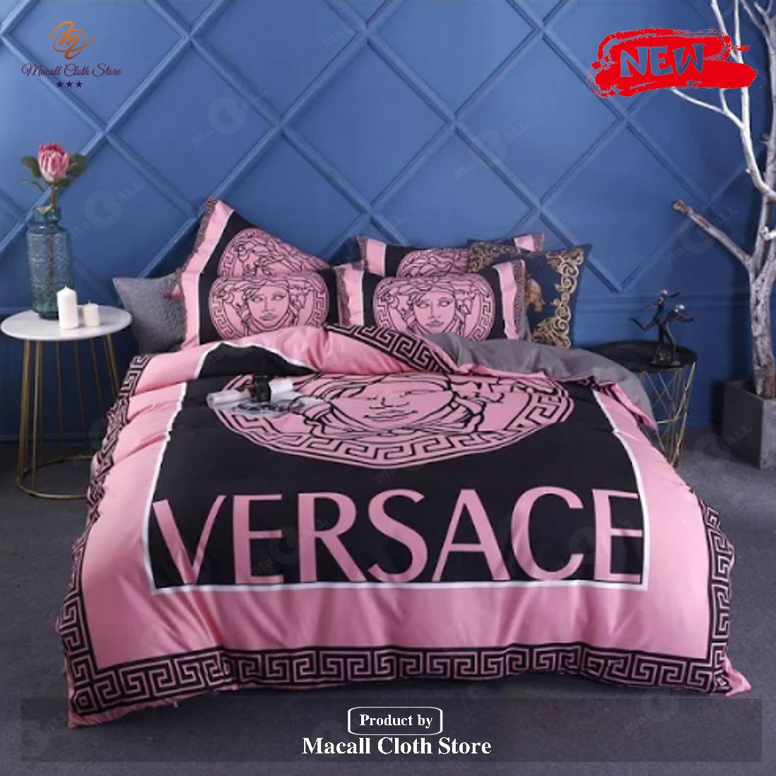 Versace Black And Pink Brand Bedding Set King Size Versace Black And Pink Brand Bedding Set King Size