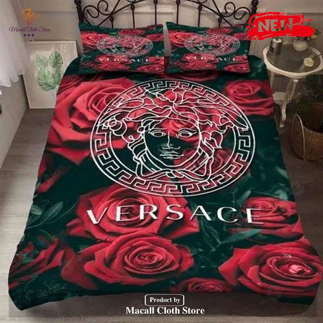 Versace Full Of Roses Brand Bedding Set King Size Versace Full Of Roses Brand Bedding Set King Size