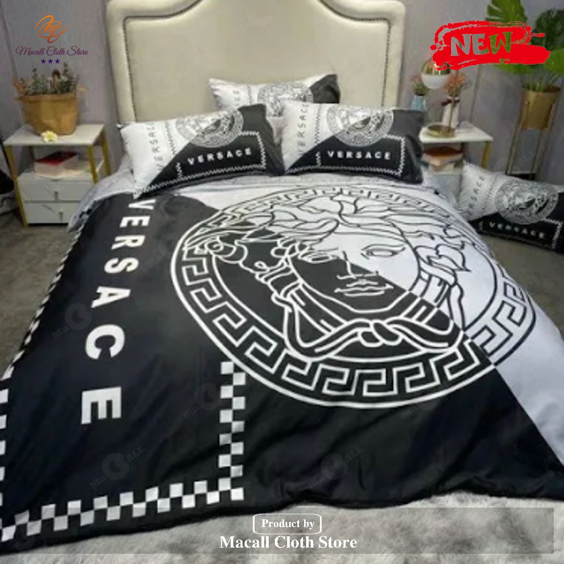 Versace Mixing Black And White Most Comfortable Brand Bedding Set Versace Mixing Black And White Most Comfortable Brand Bedding Set