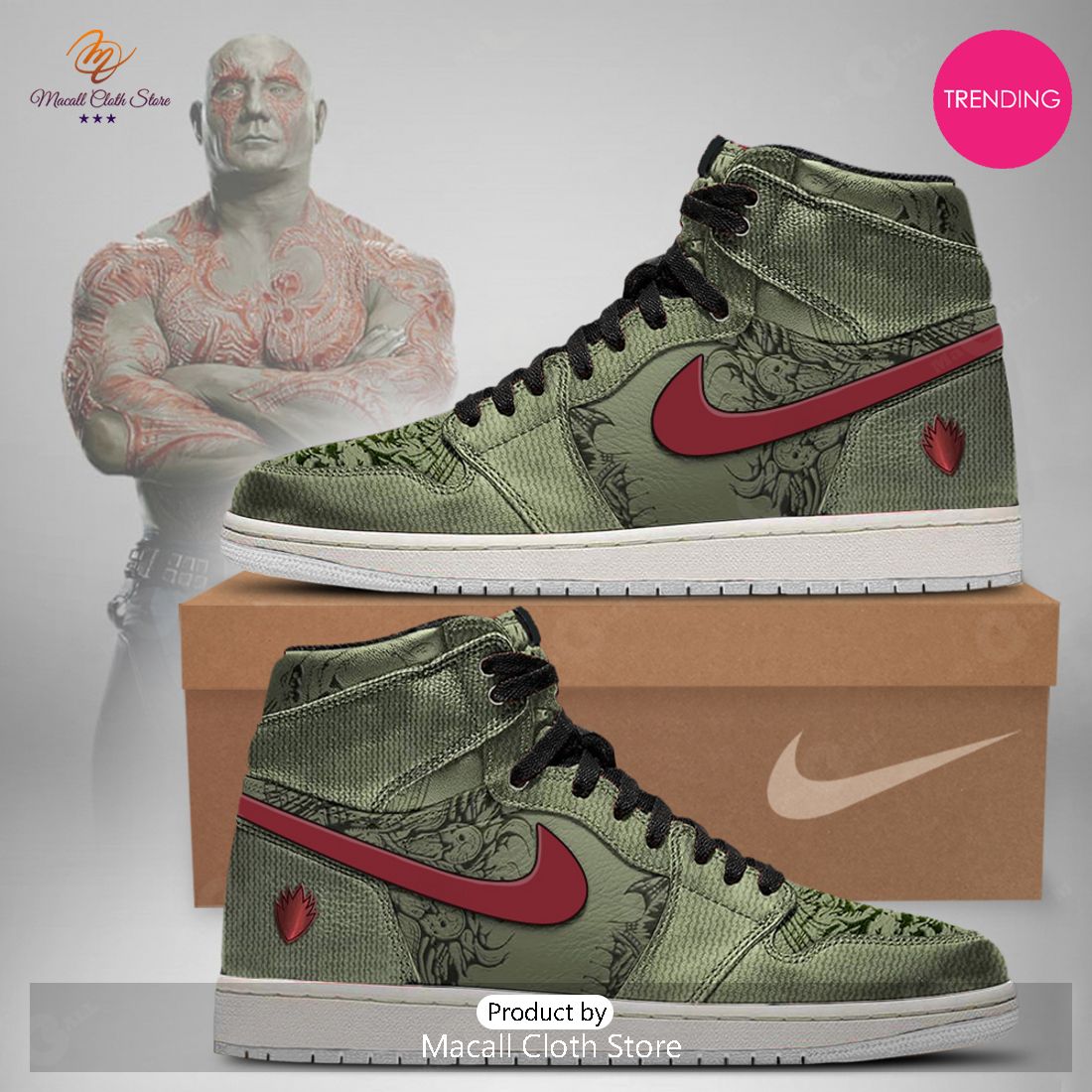 [TRENDING EDITION] 2023 GOTG Marvel Drax Air Jordan High Top Sneaker