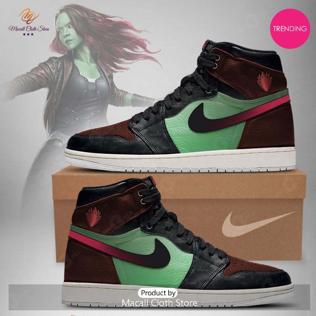 [TRENDING EDITION] 2023 GOTG Marvel Gamora Air Jordan High Top Sneaker