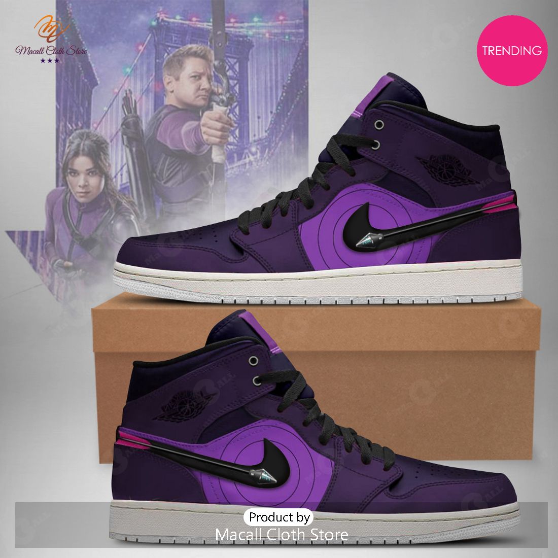 [TRENDING EDITION] 2023 Marvel Avengers Hawkeye Air Jordan High Top ...