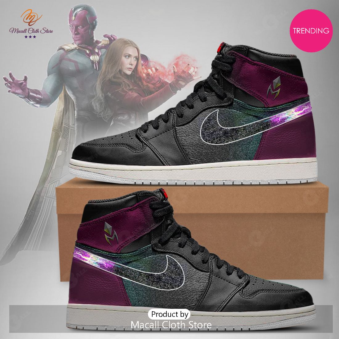 [TRENDING EDITION] 2023 Marvel Avengers Wanda Vision Air Jordan High Top Sneaker