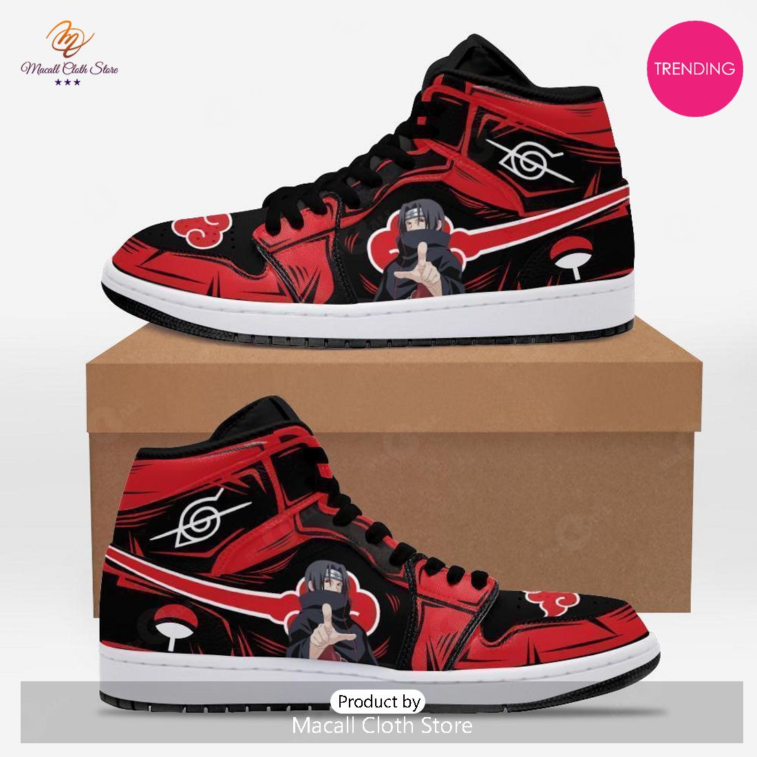 [TRENDING EDITION] Akatsuki Itachi Naruto Jordan High Top Sneakers Anime Shoes