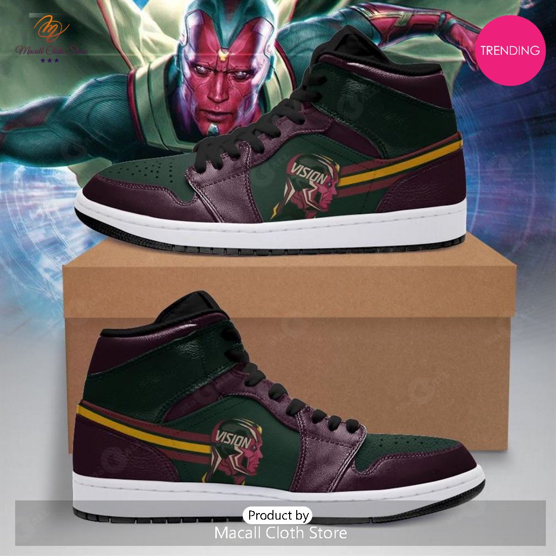 [TRENDING EDITION] Marvel Avengers Vision Luxury Air Jordan High Top Sneaker