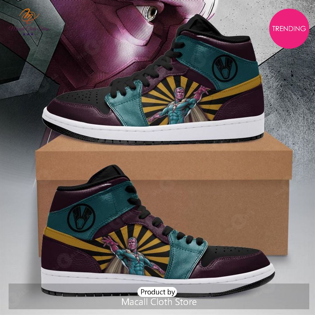 [TRENDING EDITION] Marvel Avengers Vision Premium Air Jordan High Top Sneaker