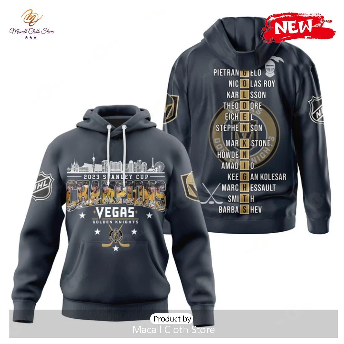 NHL Vegas Golden Knights Stanley Cup Champions 2023 Black Hoodie Sweatshirt 3D NHL Vegas Golden Knights Stanley Cup Champions 2023 Black Hoodie Sweatshirt 3D