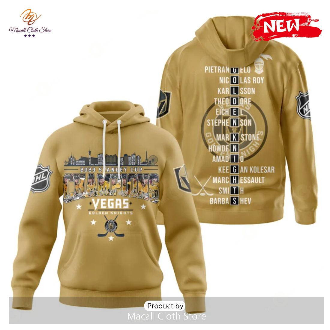 NHL Vegas Golden Knights Stanley Cup Champions 2023 Gold Hoodie Sweatshirt 3D NHL Vegas Golden Knights Stanley Cup Champions 2023 Gold Hoodie Sweatshirt 3D