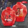 Novak Djokovic 23 Champions Grand Slam Signatures Orange Hoodie Sweatshirt 3D