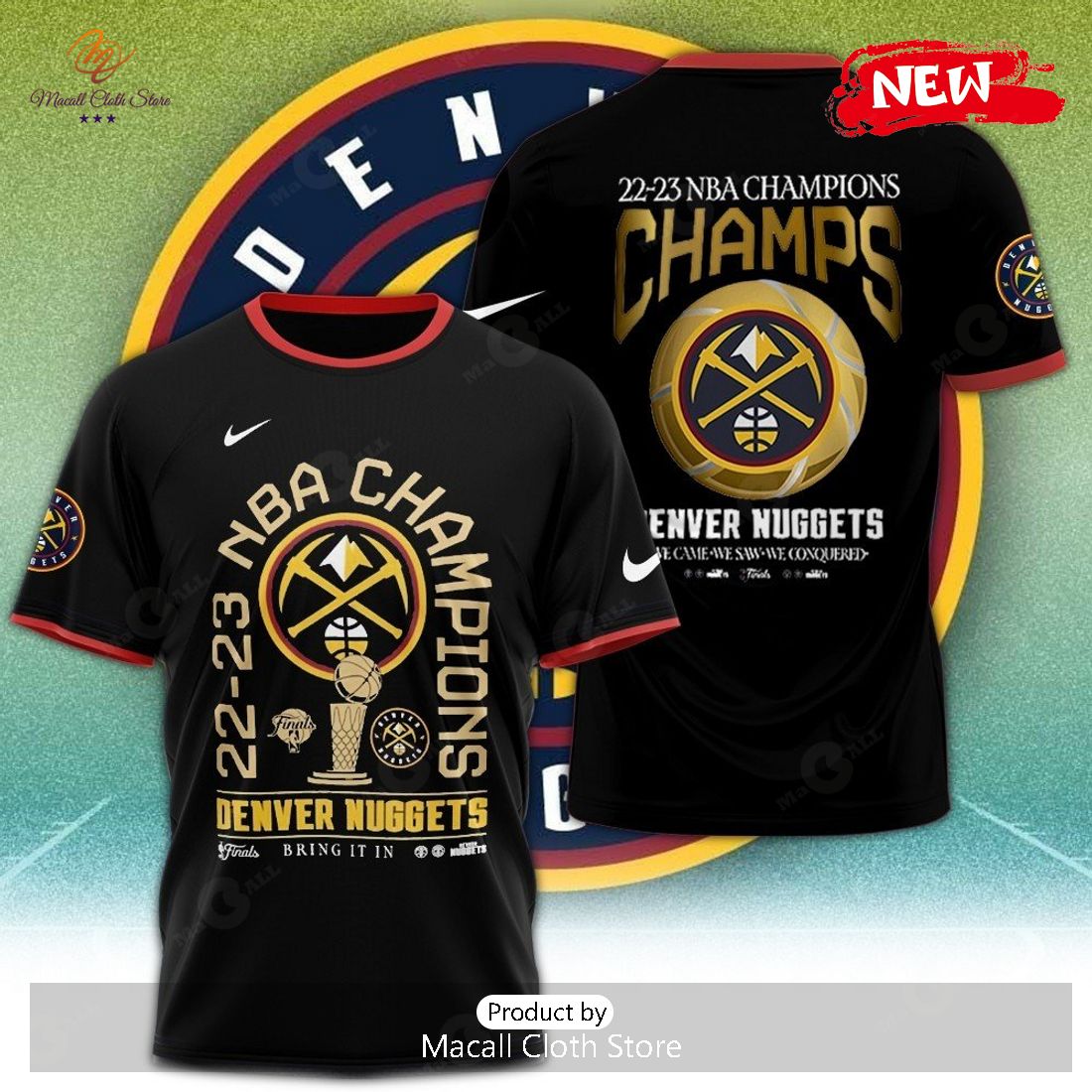 Denver Nuggets NBA Finals Champions Premium Black T-Shirt 3D Denver Nuggets NBA Finals Champions Premium Black T-Shirt 3D