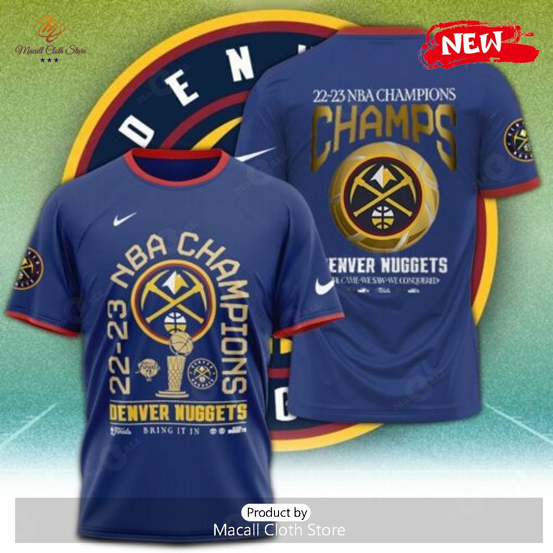 Denver Nuggets NBA Finals Champions Premium Navy T-Shirt 3D Denver Nuggets NBA Finals Champions Premium Navy T-Shirt 3D