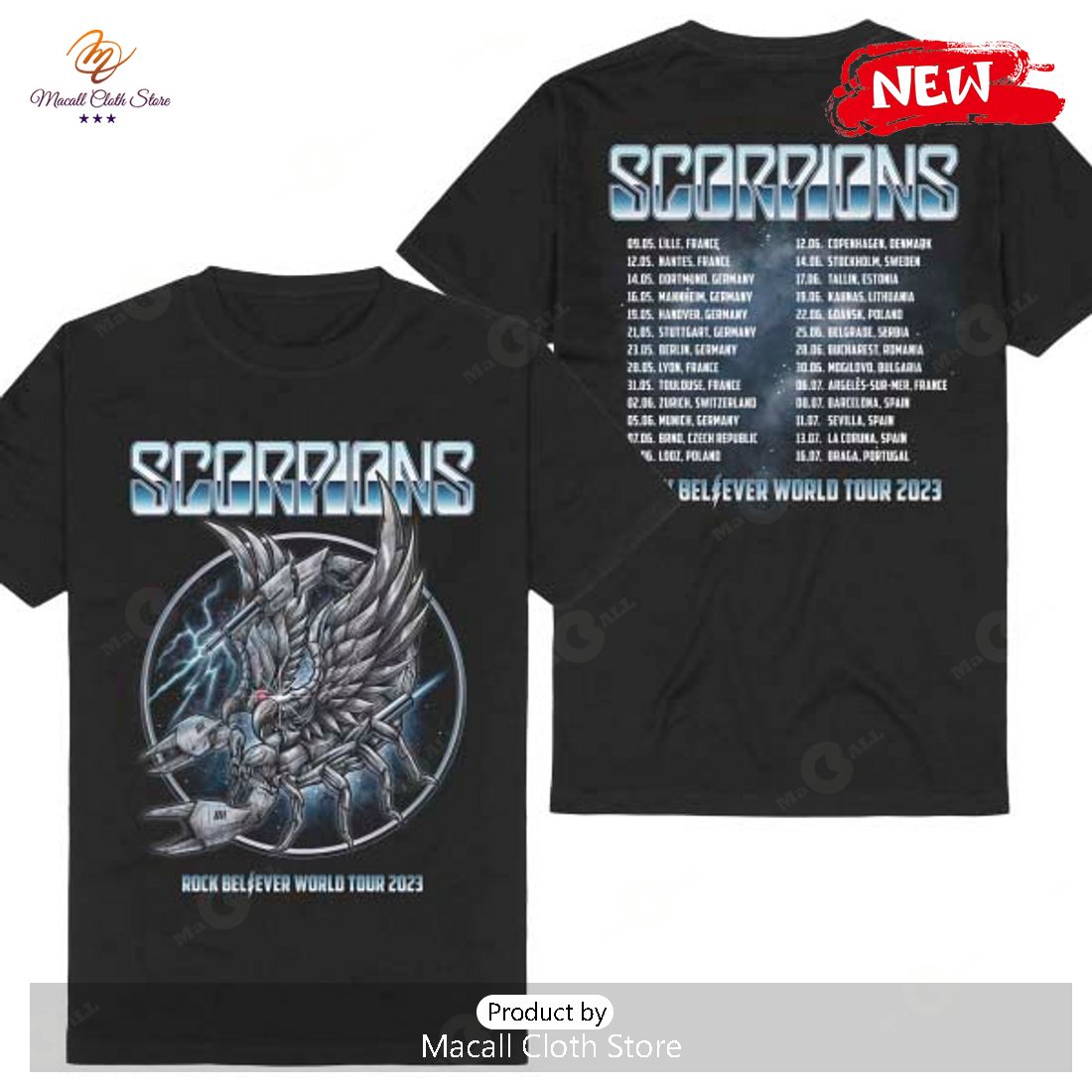 Scorpions Rock Believer World Tour 2023 Limited Official T-Shirt Scorpions Rock Believer World Tour 2023 Limited Official T-Shirt