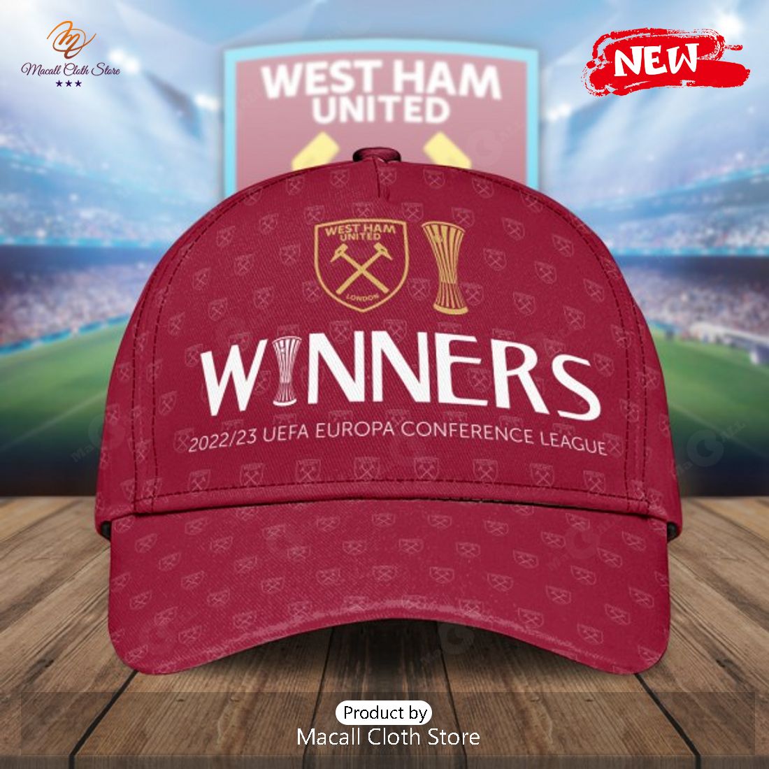 West Ham United Winners Conference League Champions Red Classic Cap West Ham United Winners Conference League Champions Red Classic Cap