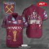 West Ham United Winners Conference League Red White Hawaiian Shirt