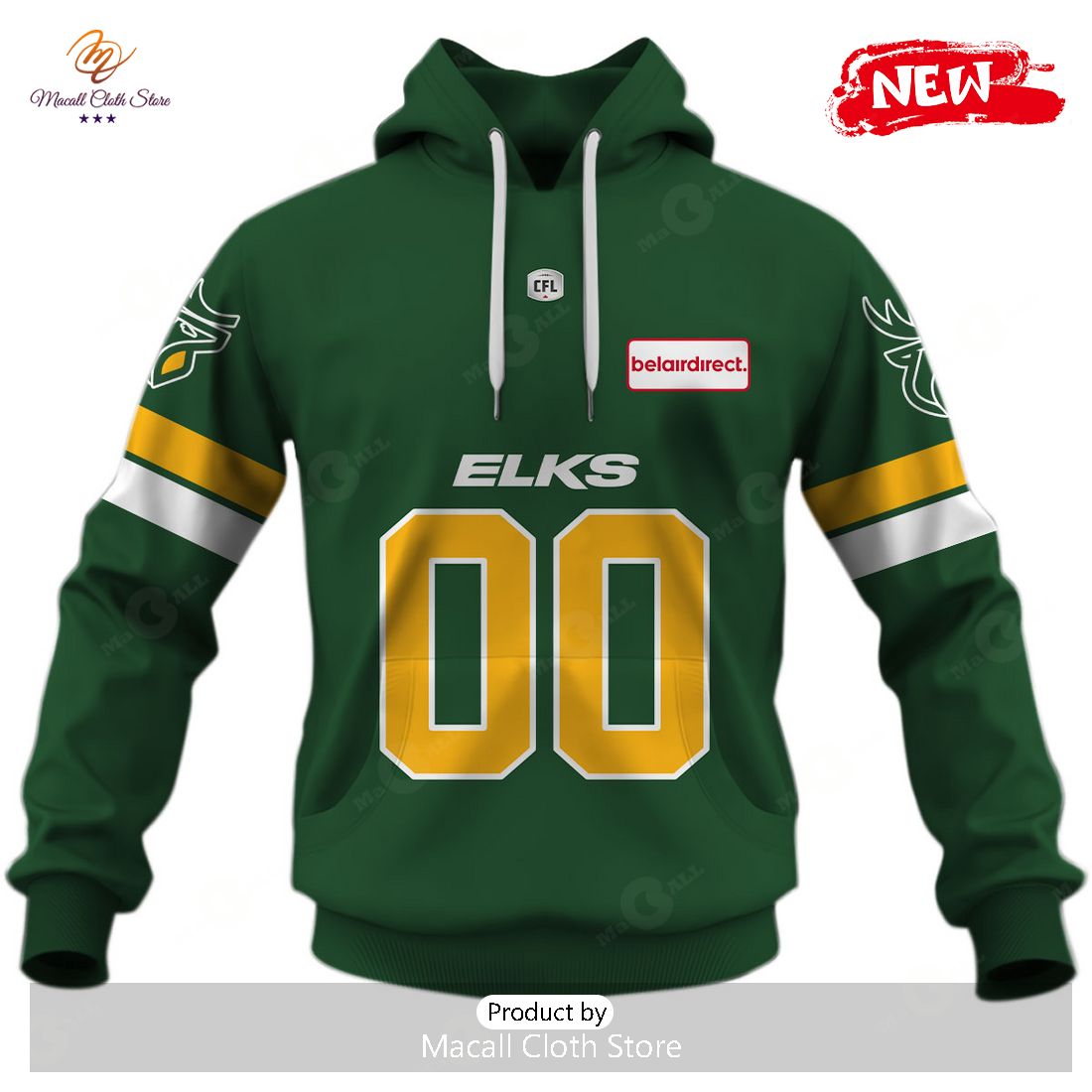 Personalized CFL Edmonton Elks Jersey 2023 Design Hoodie Sweatshirt 3D
