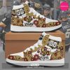 [TRENDING EDITION] Personalized Name Vegas Golden Knights Flower Gold Air Jordan High Top Sneaker