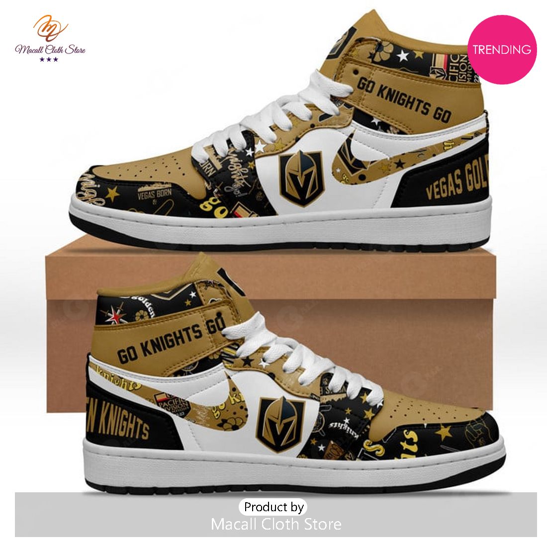 [TRENDING EDITION] Vegas Golden Knights Champions NHL 2023 White Air Jordan High Top Sneaker