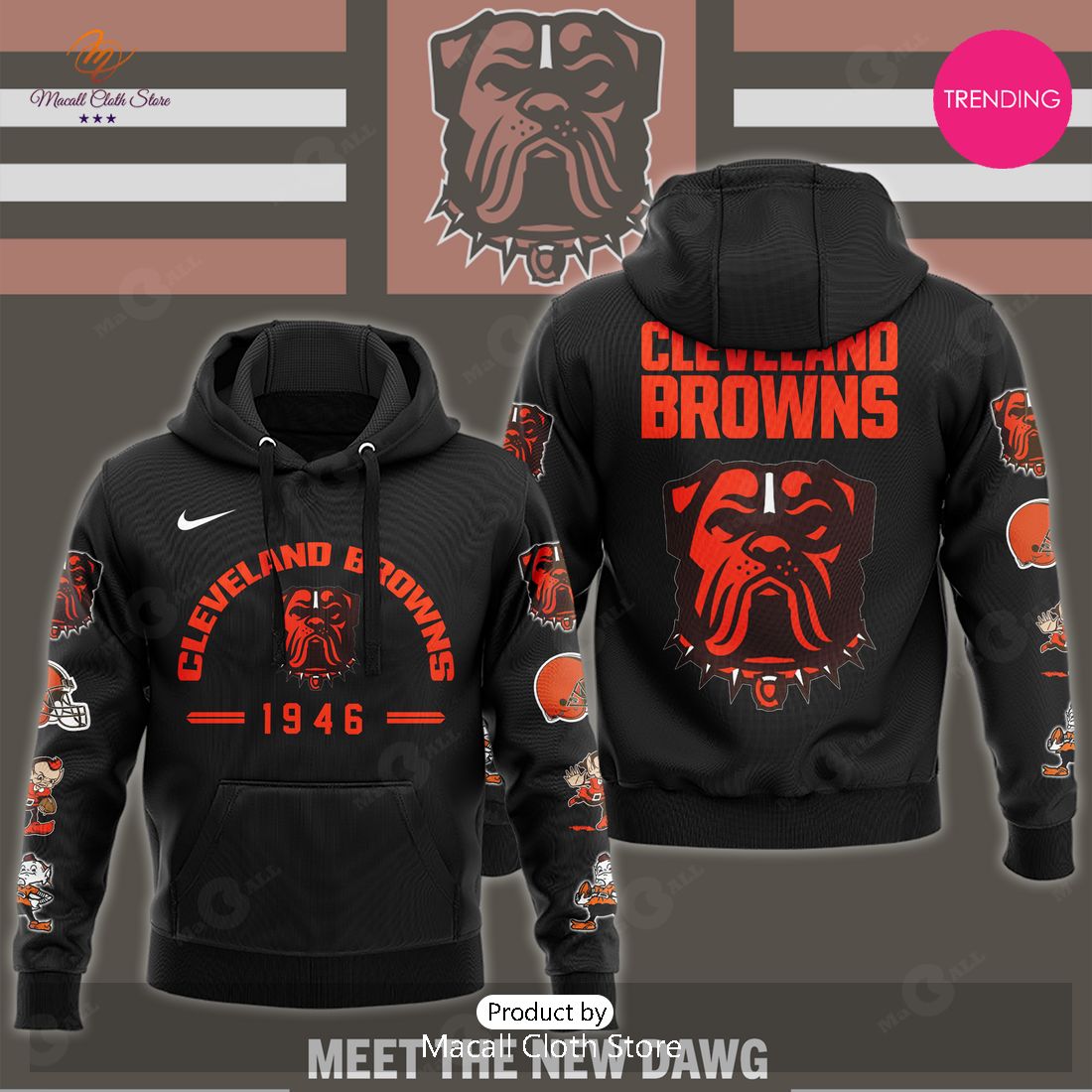 Cleveland Browns Dawg Champions Baseball Jacket 