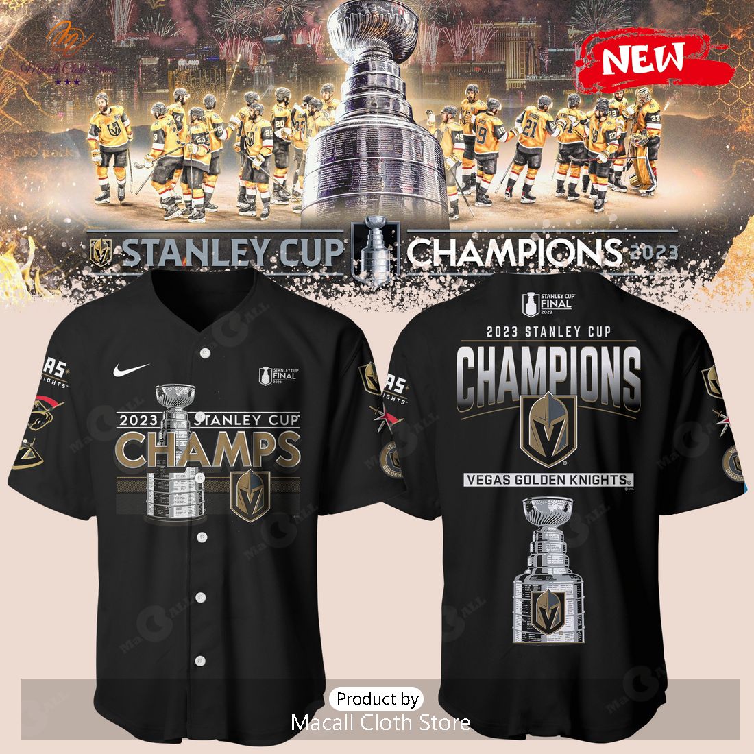 2023 Stanley Cup Champions NHL Vegas Golden Knights Black Jersey