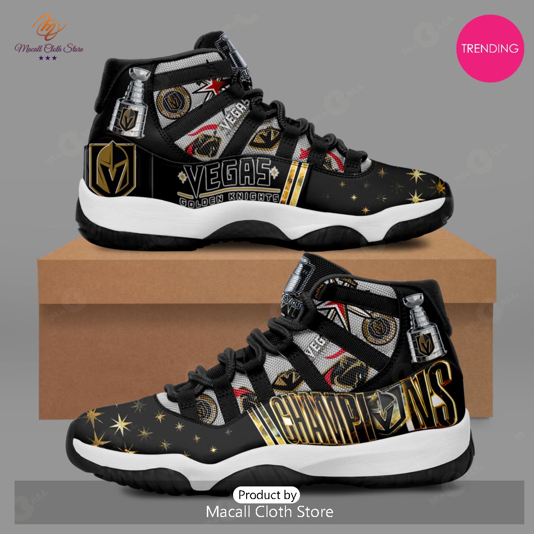 Men’s Vegas Golden Knights 2023 Stanley Cup Champions Luxury Sports Air Jordan Retro 11
