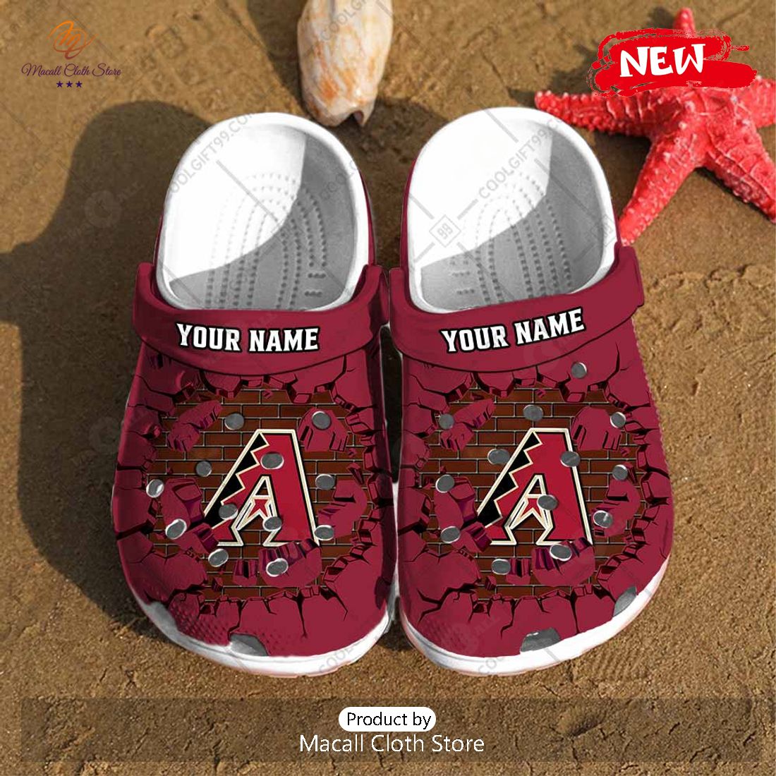 [NEW] Personalized MLB Arizona Diamondbacks Broken Wall Crocs Clog Shoes