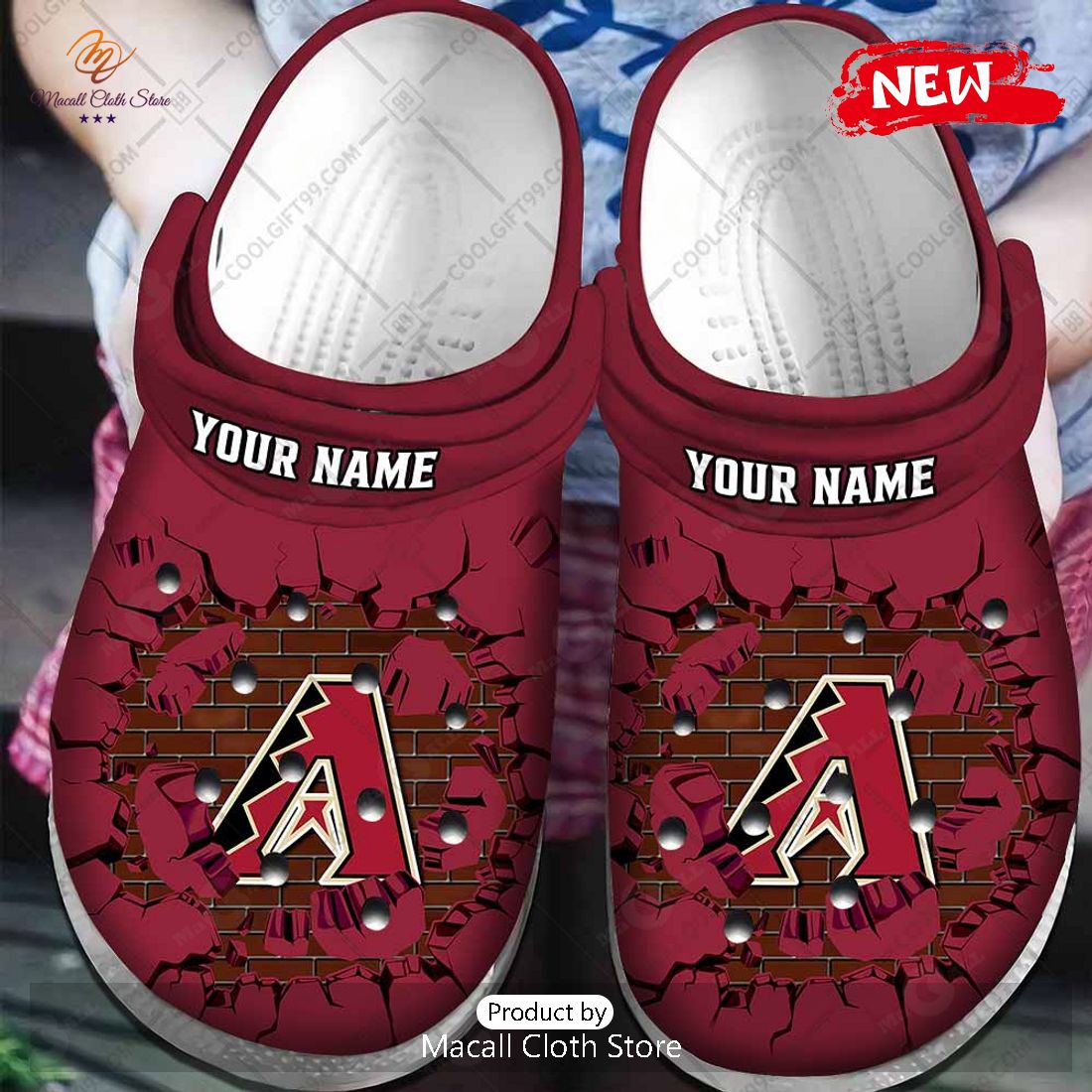 [NEW] Personalized MLB Arizona Diamondbacks Broken Wall Crocs Clog Shoes