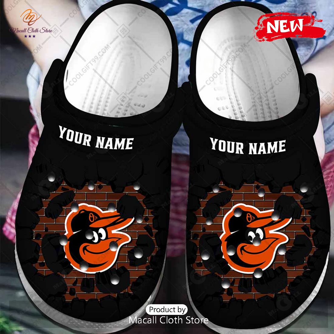 [NEW] Personalized MLB Baltimore Orioles Broken Wall Crocs Clog Shoes