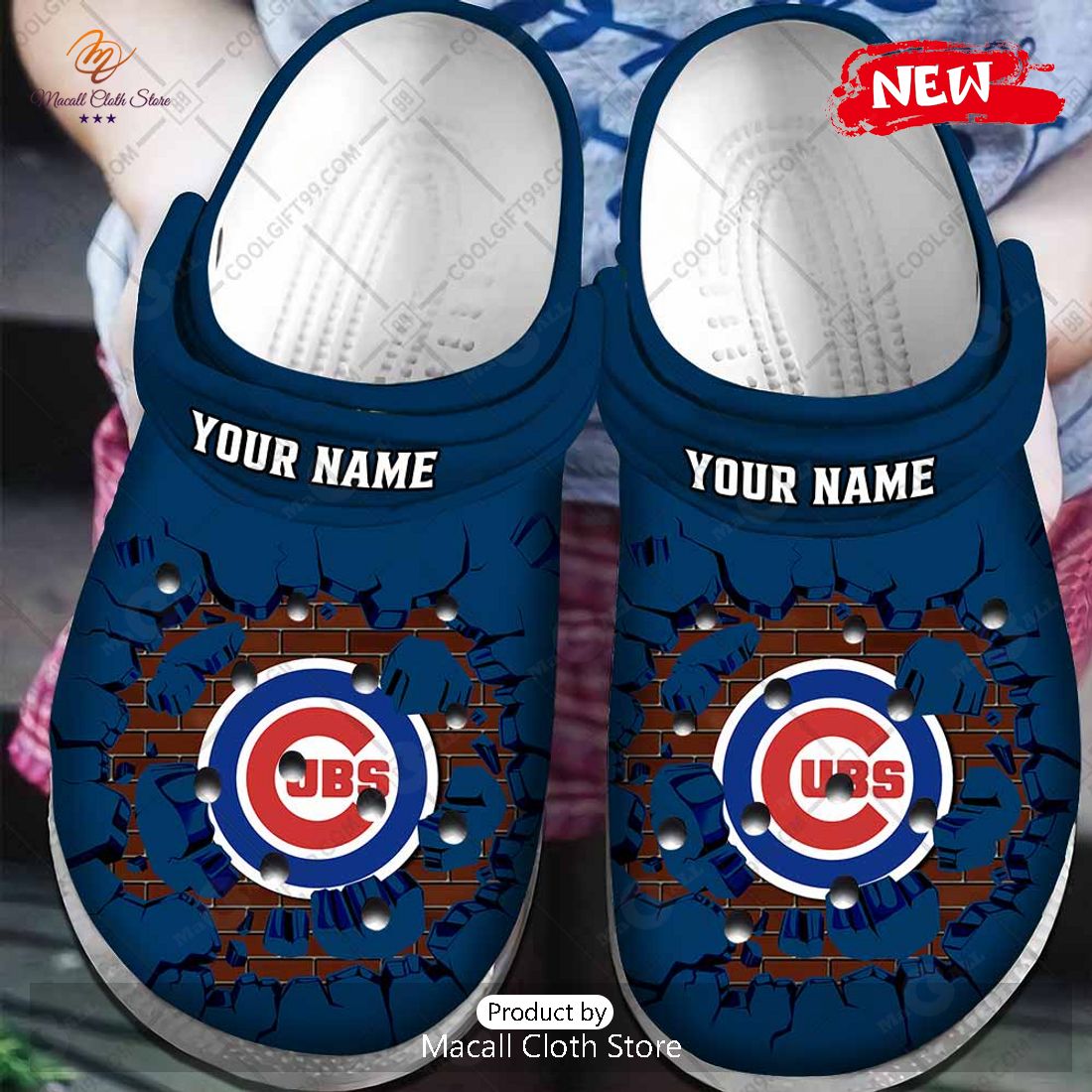 [NEW] Personalized MLB Chicago Cubs Broken Wall Crocs Clog Shoes