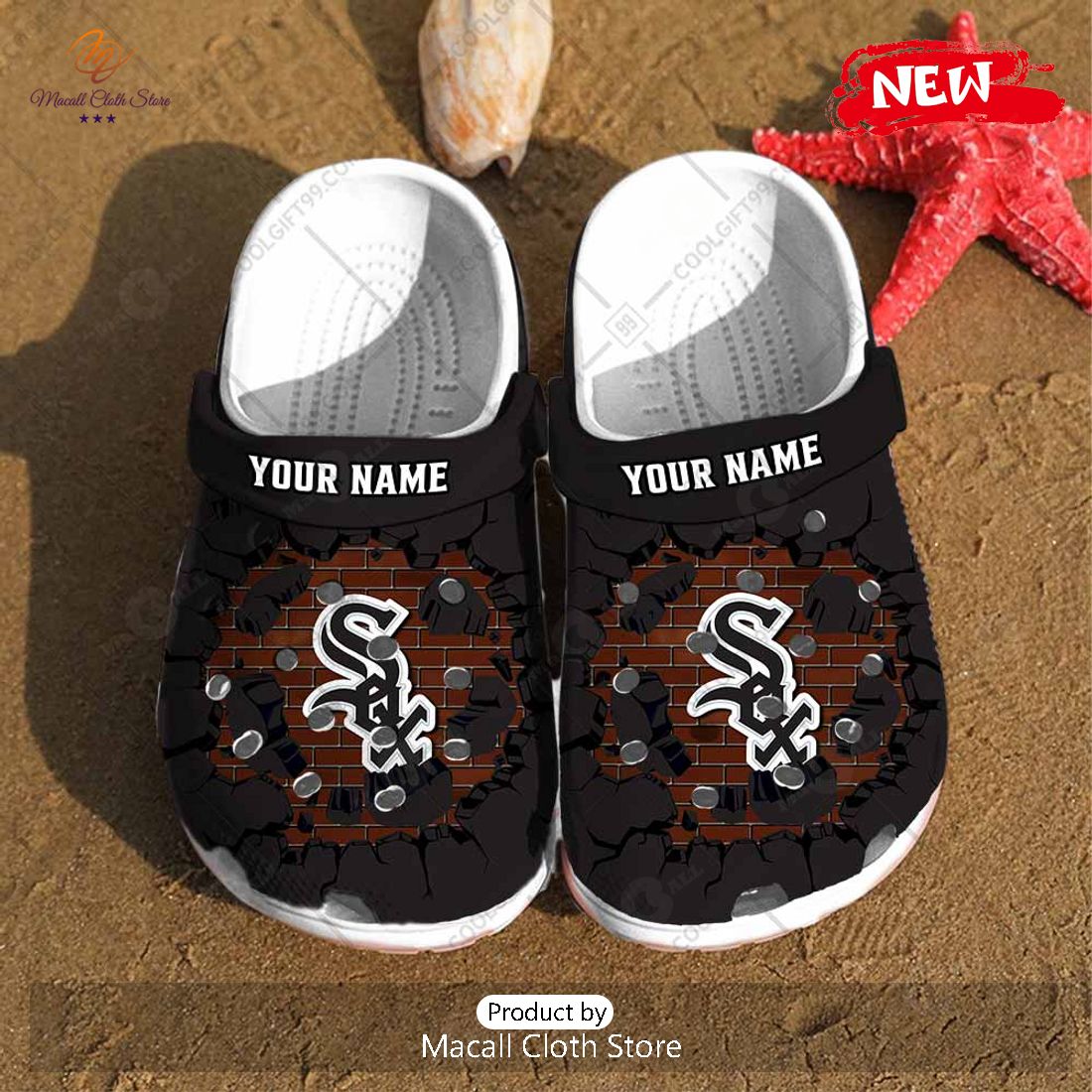 [NEW] Personalized MLB Chicago White Sox Broken Wall Crocs Clog Shoes