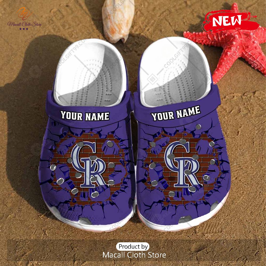 [NEW] Personalized MLB Colorado Rockies Broken Wall Crocs Clog Shoes