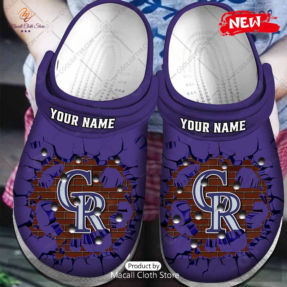 [NEW] Personalized MLB Colorado Rockies Broken Wall Crocs Clog Shoes