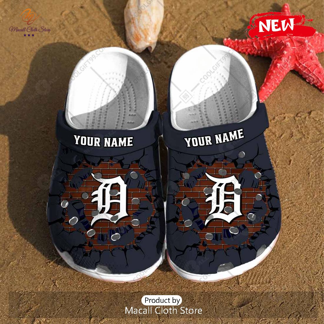 [NEW] Personalized MLB Detroit Tigers Broken Wall Crocs Clog Shoes
