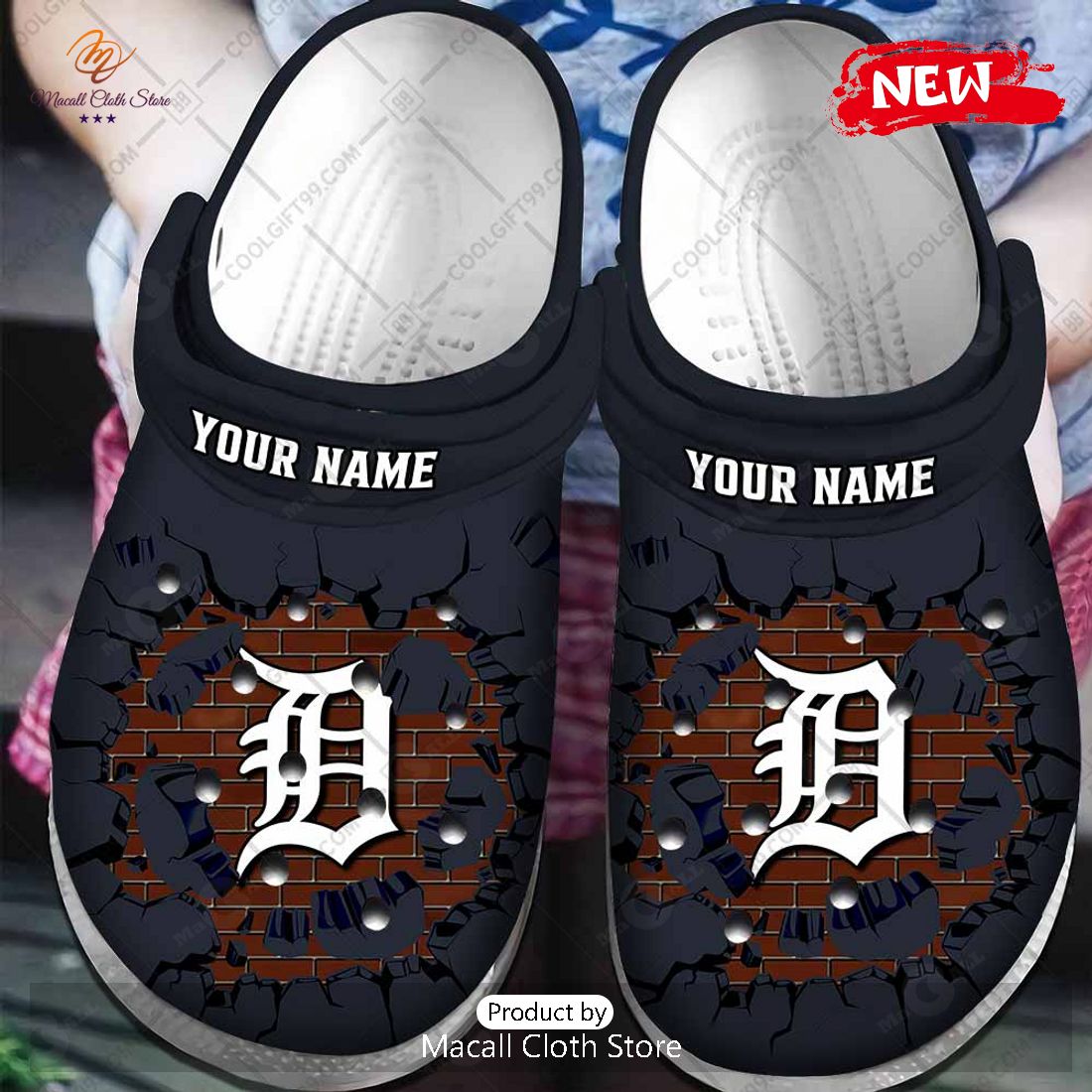 [NEW] Personalized MLB Detroit Tigers Broken Wall Crocs Clog Shoes