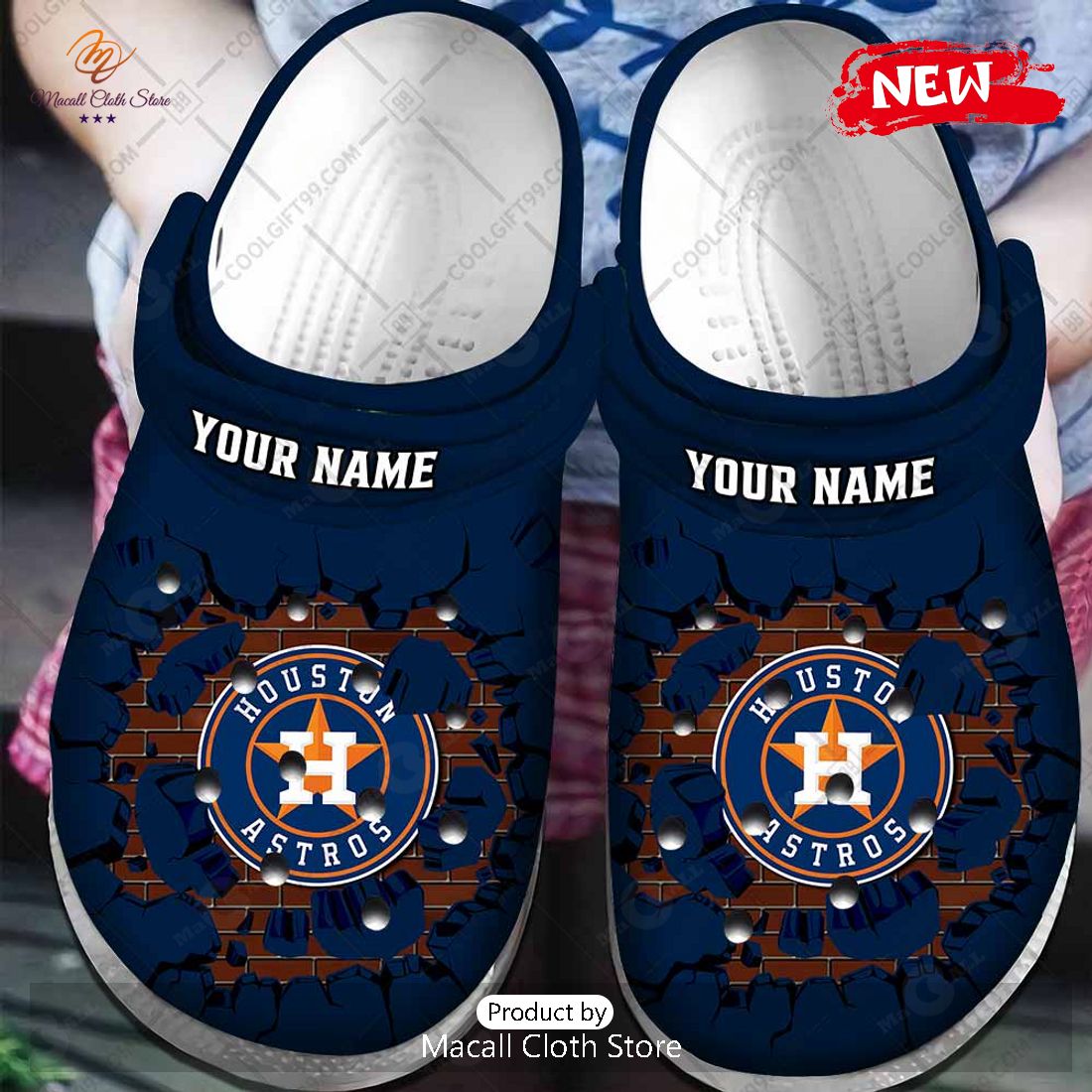 [NEW] Personalized MLB Houston Astros Broken Wall Crocs Clog Shoes