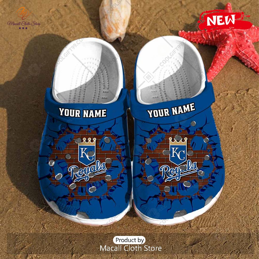 [NEW] Personalized MLB Kansas City Royals Broken Wall Crocs Clog Shoes