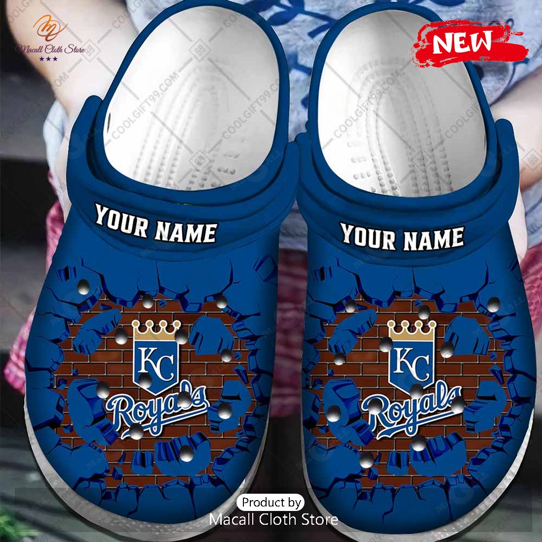 [NEW] Personalized MLB Kansas City Royals Broken Wall Crocs Clog Shoes