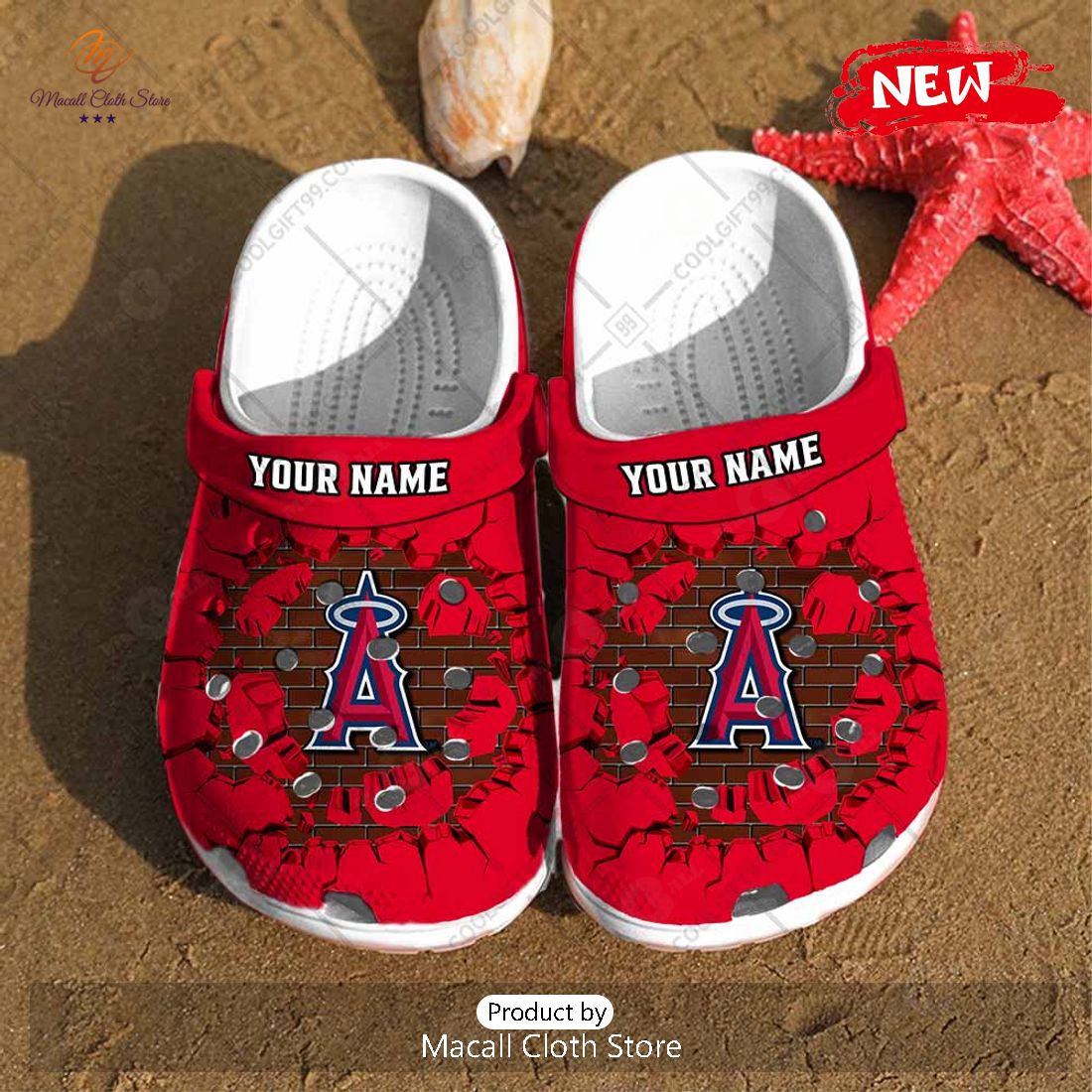 [NEW] Personalized MLB Los Angeles Angels Broken Wall Crocs Clog Shoes