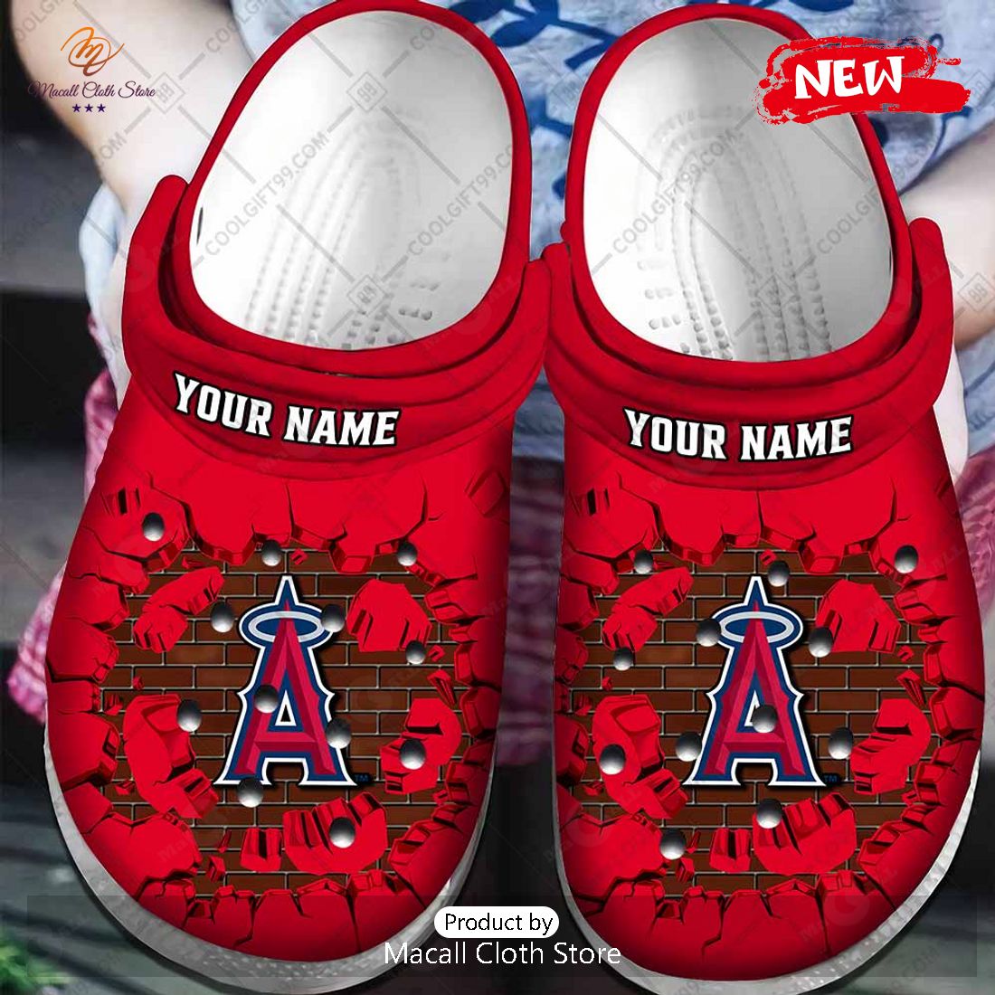 [NEW] Personalized MLB Los Angeles Angels Broken Wall Crocs Clog Shoes