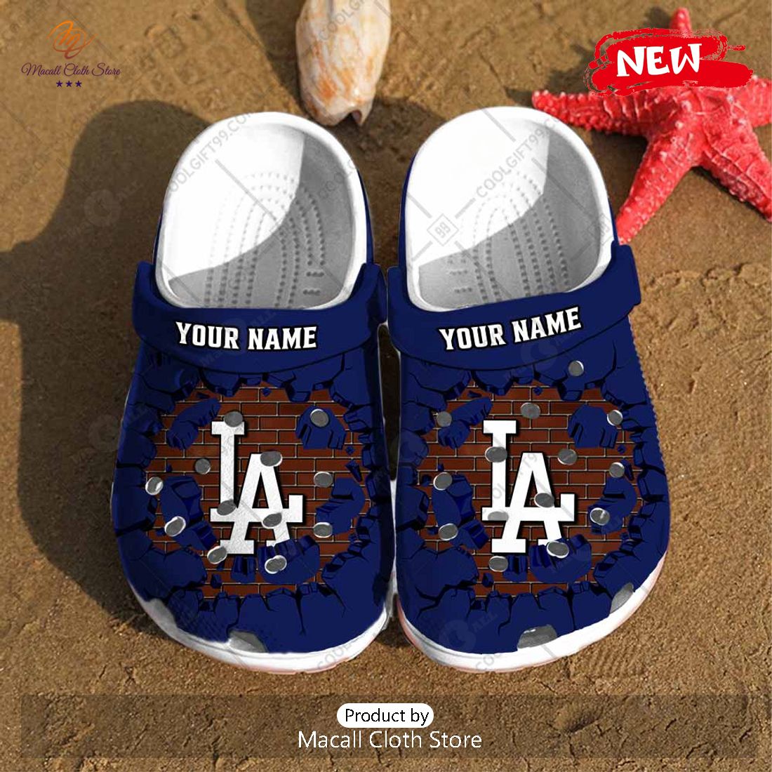 [NEW] Personalized MLB Los Angeles Dodgers Broken Wall Crocs Clog Shoes