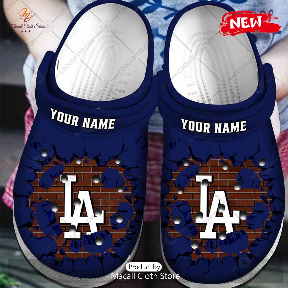 [NEW] Personalized MLB Los Angeles Dodgers Broken Wall Crocs Clog Shoes